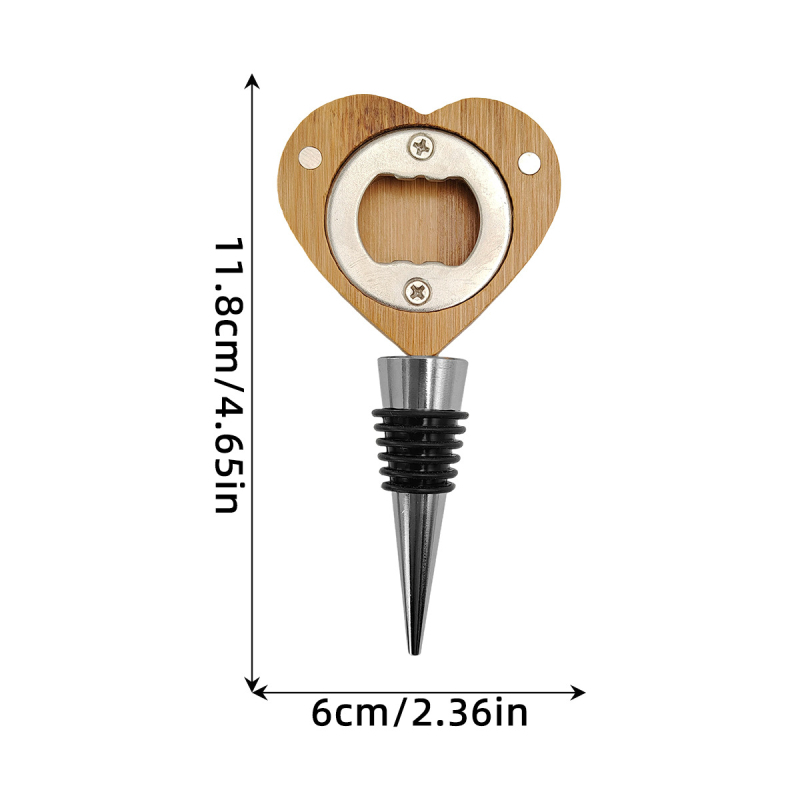 Magnet de frigider din lemn solid, bambus, cu formă pătrată sau rotundă, deschizător de sticle și dop de vin, personalizabil, multifuncțional