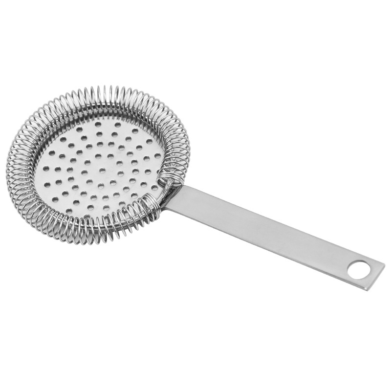 Filtru de gheață din oțel inoxidabil 304, mâner dreptunghiular și cap rotund – instrument de bar