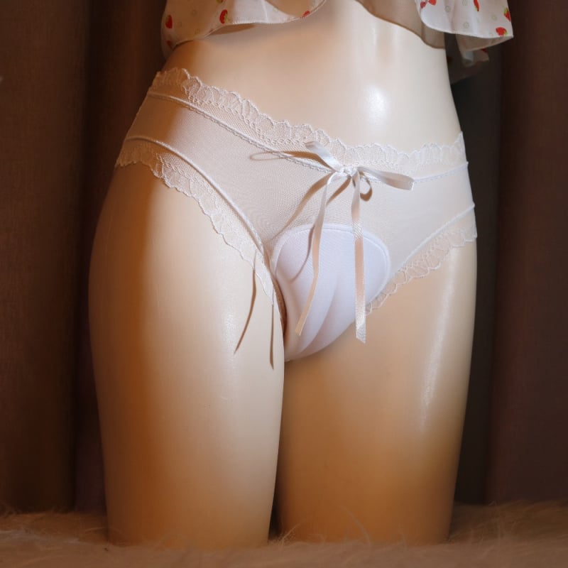 Prozirne mrežaste gaćice s dizajnom Camel Toe i otiskom Abalone, tanke, seksi transgender donje rublje