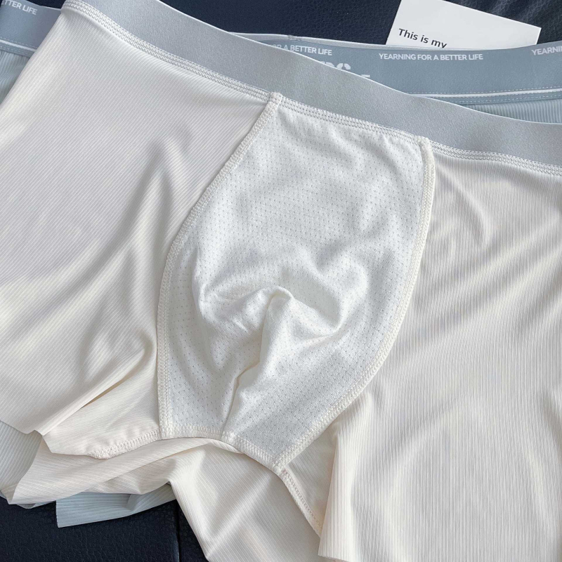 Muške bezšivne boxerice od ice silk, srednji pojas, prozračne, ultra tanke, antibakterijske 5A
