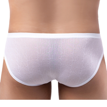Muške gaće od ice silk tkanine, tanke i prozračne, jacquard uzorak s motivom sreće, prozračna
