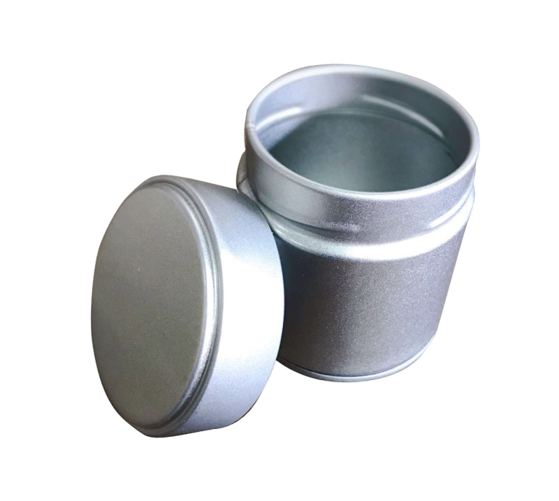 Cutie metalică pentru ceai cu capac filet circular, recipient pentru pudră de matcha, mic recipient pentru ceai