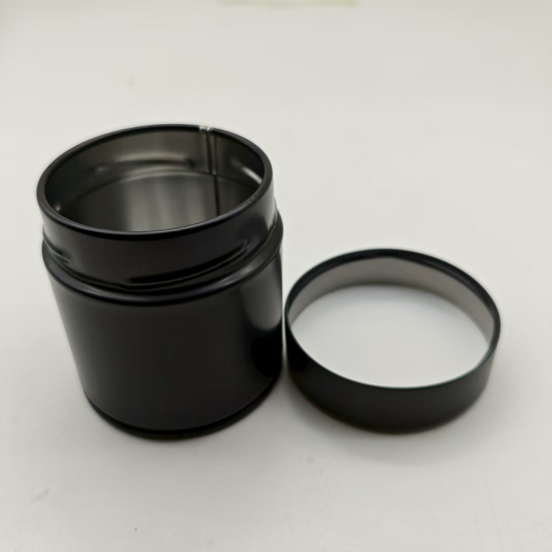 Cutie metalică pentru ceai cu capac filet circular, recipient pentru pudră de matcha, mic recipient pentru ceai