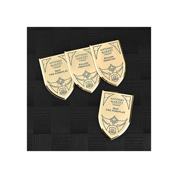Semne metalice personalizate din aliaj de aluminiu, etichete pentru parfum, sticle de cosmetică curbate, etichete bronz vintage cu logo