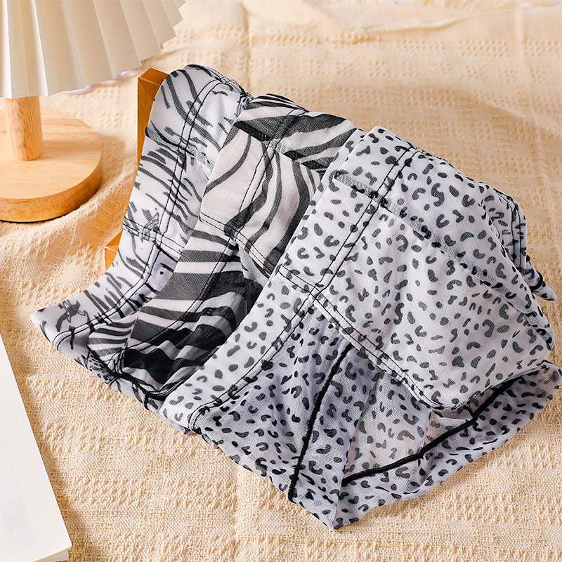 Muške gaćice s leopard printom, od ice silk tkanine, tanke i prozračne