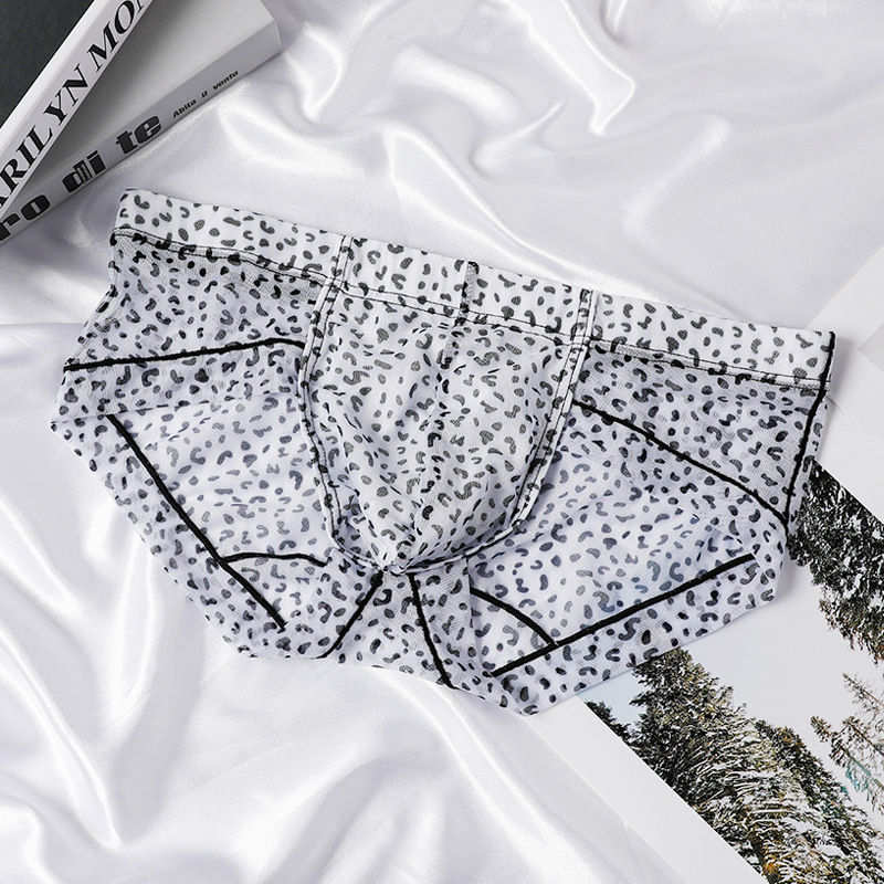 Muške gaćice s leopard printom, od ice silk tkanine, tanke i prozračne