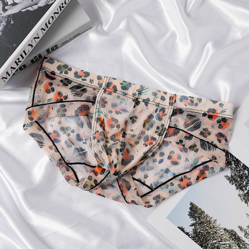 Muške gaćice s leopard printom, od ice silk tkanine, tanke i prozračne