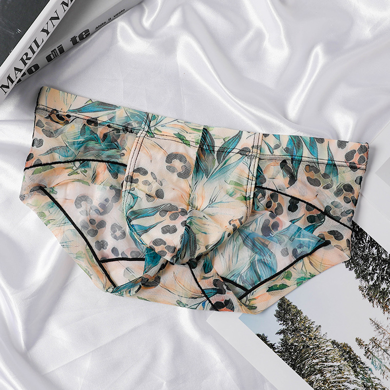Muške gaćice s leopard printom, od ice silk tkanine, tanke i prozračne