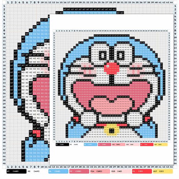 Șabloane de artă cu mărgele: 96 de foi 2D pixeli pentru artă cu mărgele, fructe albastre – autocolante