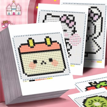 Șabloane de artă cu mărgele: 96 de foi 2D pixeli pentru artă cu mărgele, fructe albastre – autocolante