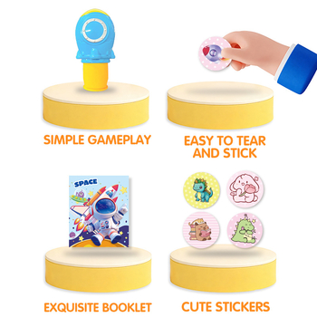 Keybaby Ștampilă spațială magică, pix și autocolante pentru copii — jucărie educativă cu capibara, lucrată manual, set de 100 de bucăți