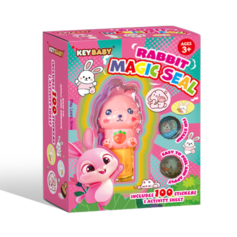 Keybaby Ștampilă spațială magică, pix și autocolante pentru copii — jucărie educativă cu capibara, lucrată manual, set de 100 de bucăți