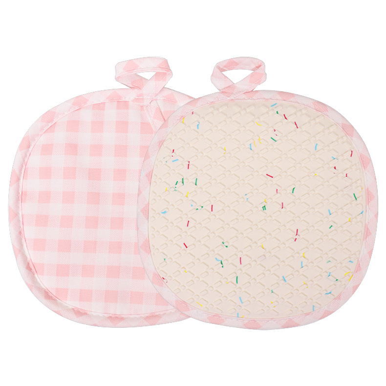 Mănuși de cuptor din bumbac-silicon, în carouri, rezistente la căldură pentru cuptor cu microunde, lungime 29–34 cm