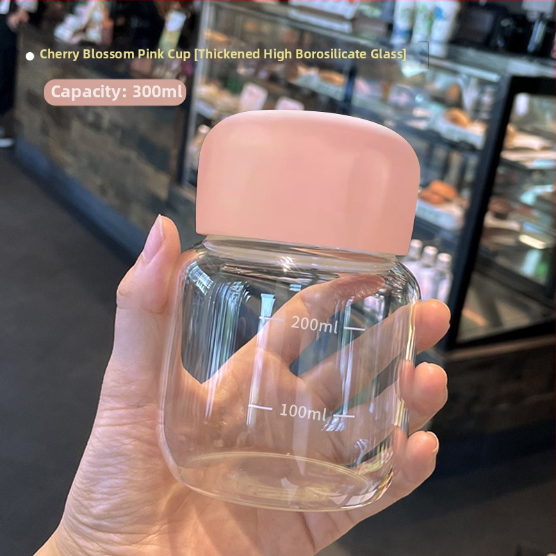Fat Cup – Mini pahar din sticlă pentru lapte de soia, cu scară de măsurare, pentru lapte, cafea și shake-uri