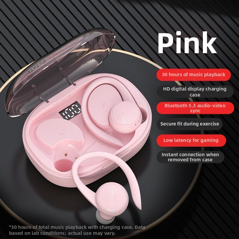 Bluetooth slúchadlá s háčikom na ucho, skutočne bezdrôtové, športový model 2024, dlhá výdrž batérie, vhodné na beh, Android kompatibilný