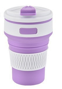 Ceașcă pliabilă din silicon pentru exterior, 350 ml, pentru băuturi calde și reci, în stil Macaron