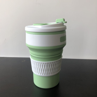 Ceașcă pliabilă din silicon pentru exterior, 350 ml, pentru băuturi calde și reci, în stil Macaron