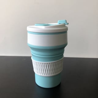 Ceașcă pliabilă din silicon pentru exterior, 350 ml, pentru băuturi calde și reci, în stil Macaron