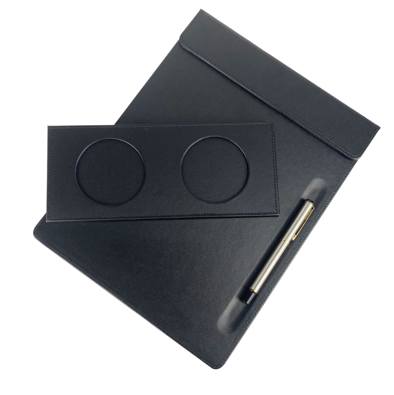 Mapă de piele A4 cu clip magnetic pentru tablă, dosar de documente pentru birou și întâlniri, personalizabilă