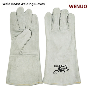 Welding Beast 4150 Dvojvrstvové hovädzie kože zváracie rukavice, dlhé 35 cm