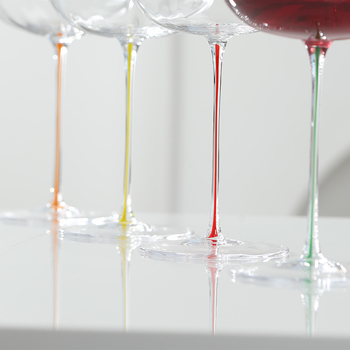 Pahar de vin colorat, cu tija dungată, din sticlă fără plumb, stil burgund, pentru uz casnic, set rafinat pentru vin