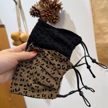 Ženska zimska maska s leopard uzorkom, topla, prozračna, otporna na vjetar i prašinu, za vožnju biciklom