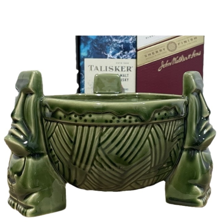 Vas ceramic pentru punch cu cană tiki, 1000 ml, pahar de cocktail