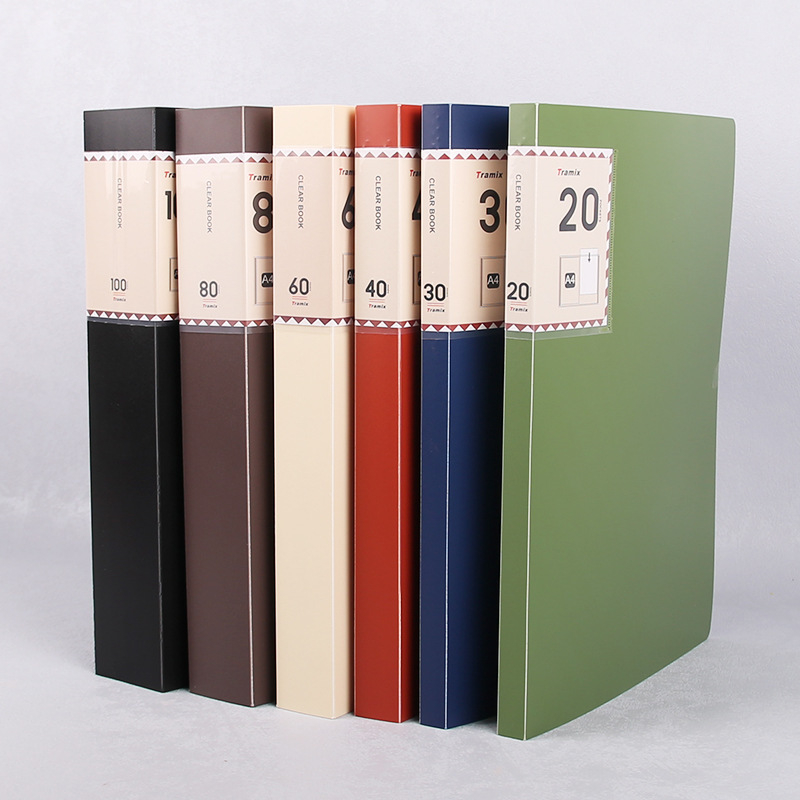 Mapă A4 de informații cu pagini interioare transparente în culoare retro, material PP; mapă pentru partituri; pentru certificatele elevilor și foi de examen; organizator de documente de birou.