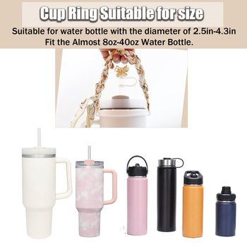 Set accesorii Sri Cup: capac din silicon pentru pai de 10 mm, husă de silicon pentru pahar, șnur împletit, pandantiv fluture, cârlig în formă de inimă