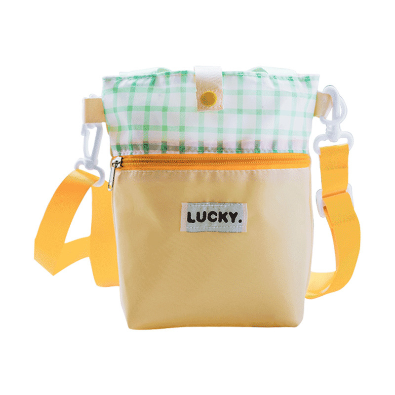 Ceșă izolată în nuanță Dopamine, cu husă de depozitare și geantă crossbody din pânză — protecție portabilă pentru ceașcă de apă