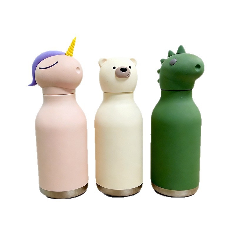 Capac de pahar din silicon cu cap de animal