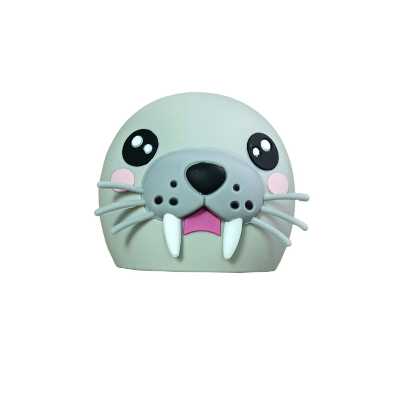 Capac de pahar din silicon cu cap de animal