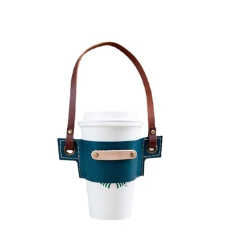 Geantă din piele pentru băuturi, protecție pentru pahar de ceai cu lapte, husă portabilă pentru ceașcă de cafea, personalizare disponibilă