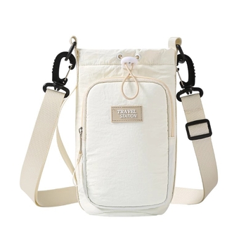 Husă izotermă pentru sticlă de apă, cu curea crossbody și buzunar pentru telefon, pentru utilizare în aer liber