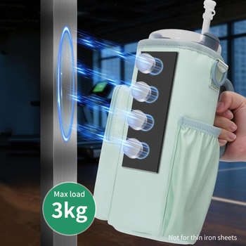 Geantă magnetică izolată pentru sticlă de apă, husă din material diving, geantă de exterior cu curea crossbody pentru sport