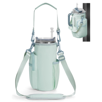 Geantă magnetică izolată pentru sticlă de apă, husă din material diving, geantă de exterior cu curea crossbody pentru sport