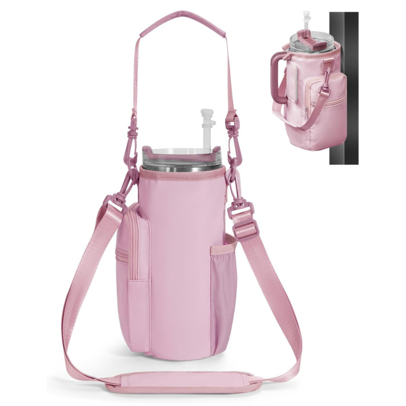 Geantă magnetică izolată pentru sticlă de apă, husă din material diving, geantă de exterior cu curea crossbody pentru sport