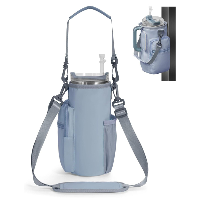 Geantă magnetică izolată pentru sticlă de apă, husă din material diving, geantă de exterior cu curea crossbody pentru sport