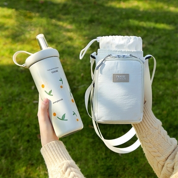 Geantă crossbody pentru sticlă de apă, husă izolantă pentru pahar, husă portabilă pentru sticlă