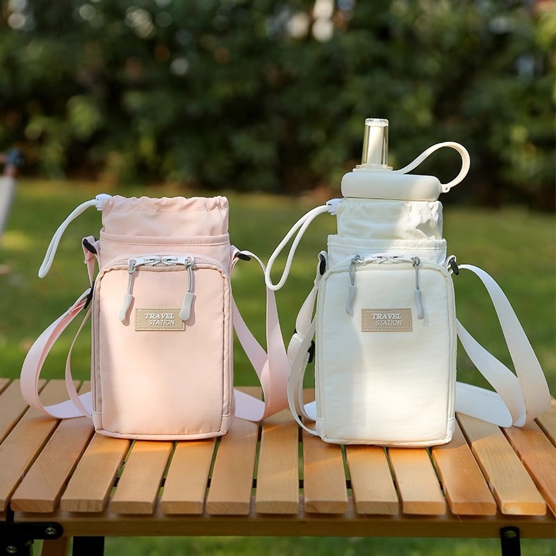 Geantă crossbody pentru sticlă de apă, husă izolantă pentru pahar, husă portabilă pentru sticlă