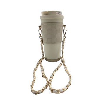 Manșon din piele pentru cănile de cafea și ceai cu lapte, elegant și versatil, mâini libere, purtat diagonal pe corp