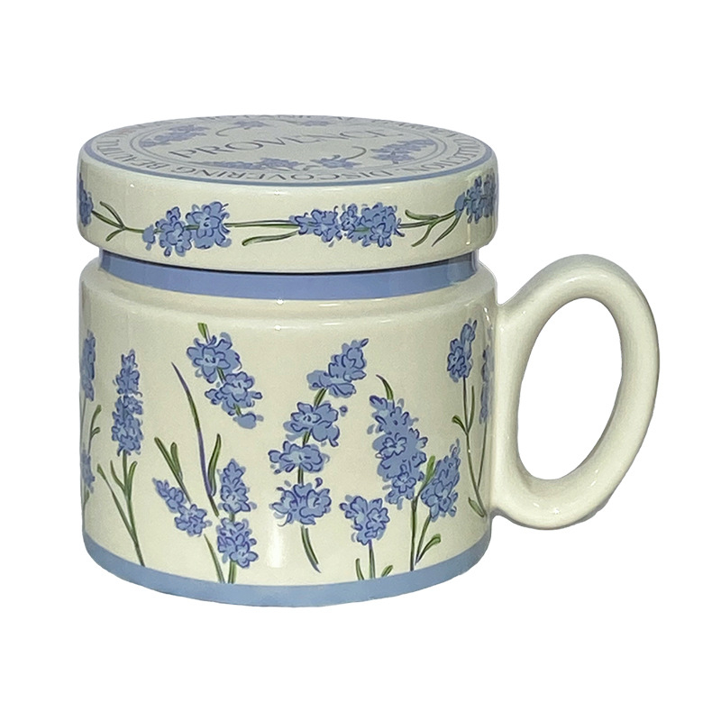 Cană ceramică cu capac și mâner, capacitate mare, pentru mic dejun, rezistentă la temperaturi înalte, cadou de ziua de naștere