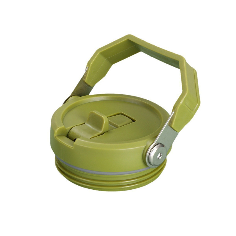 Cap pentru pahar auto din oțel inoxidabil 304, cu mâner și capac pentru pai, etanș, capac din plastic minimalist, portabil