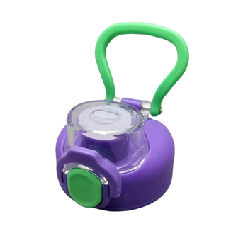 Capac pentru cană HM3480 anti-scurgere, pentru băut direct — capac termos pentru copii cu design Strawberry Bear, ochi mari