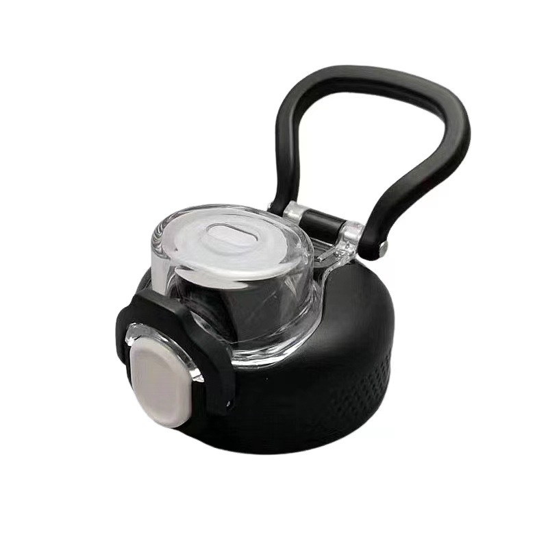 Capac pentru cană HM3480 anti-scurgere, pentru băut direct — capac termos pentru copii cu design Strawberry Bear, ochi mari