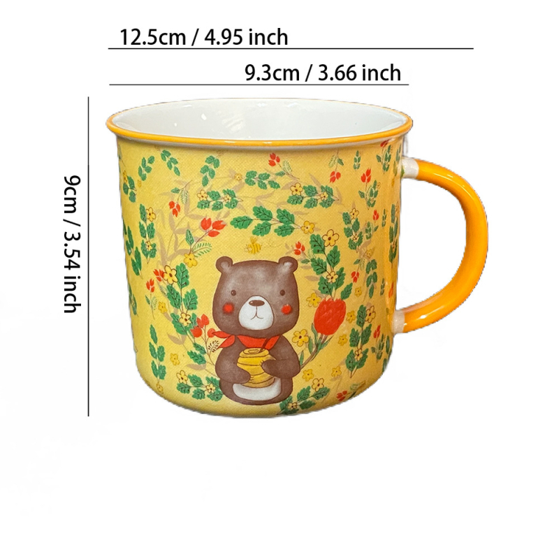 Cană ceramică drăguță cu personaje de desene animate pentru copii, cană zilnică pentru băut, compatibilă cu microundele pentru încălzirea laptelui, cană pentru cuplu