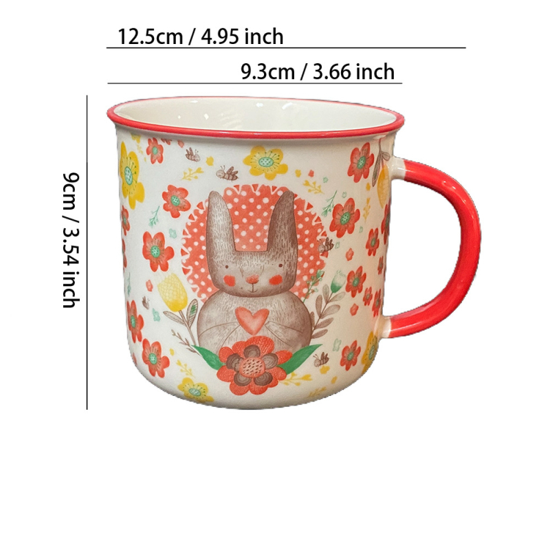 Cană ceramică drăguță cu personaje de desene animate pentru copii, cană zilnică pentru băut, compatibilă cu microundele pentru încălzirea laptelui, cană pentru cuplu