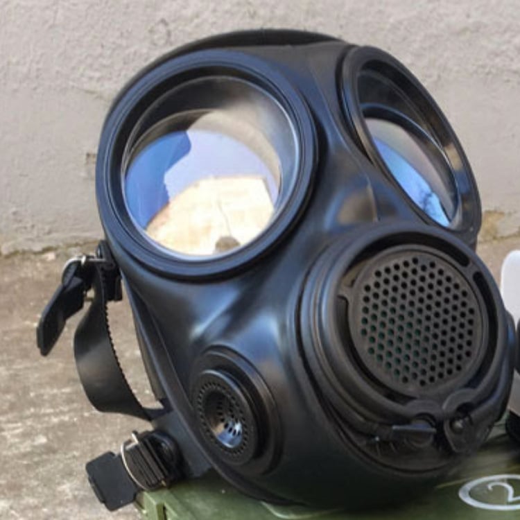 MF20B противогаз за пълно лице с водна система за пиене и двойни филтърни кутии за биохимични и токсични изпарения - аварийно обучение