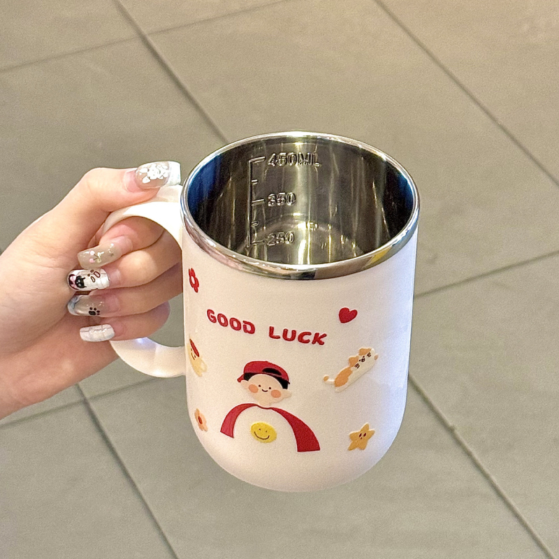 Cană termo din oțel inoxidabil cu capac și mâner, capacitate mare pentru cafea sau apă, pentru birou