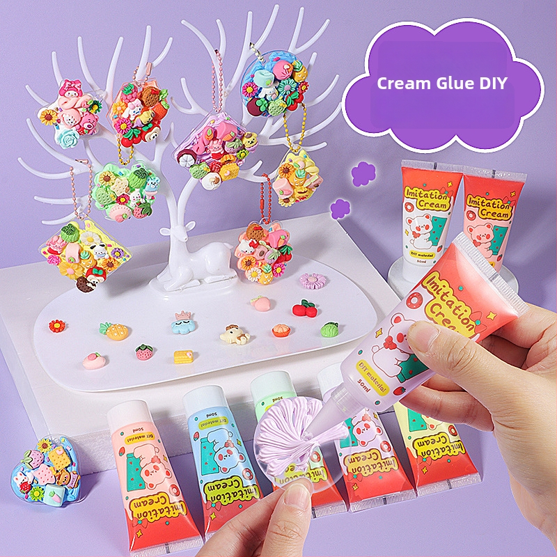 Set de carduri cu gel-crem, cu autocolante, suport pentru carduri și cutie de depozitare – papetărie DIY lucrată manual pentru fete